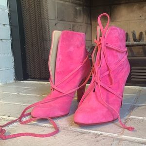 Vibrant Pink Women's Ankle Boots